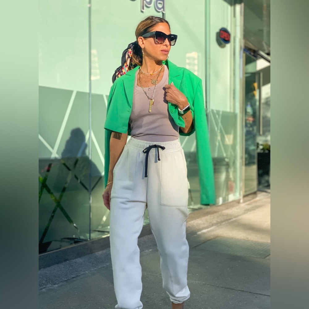 WeWoreWhat BNWT Danielle Berstein Cropped Blazer // Grassy Green